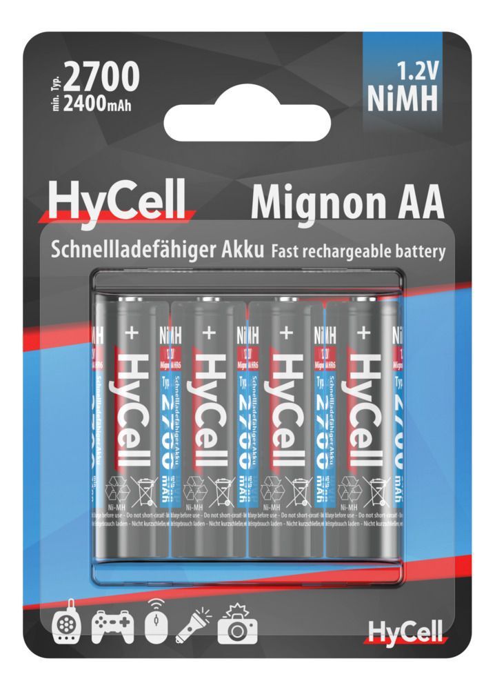 NiMH Akku Mignon AA Typ Typ 2700 (min. 2400 mAh) 4er Blister - Mignon AA Akku 2700 mAh