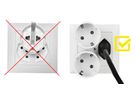 Reiseadapter NO BLOCK (offen) - Eingang: SchuKo Typ F | Ausgang Schweiz T12, 10A, weiss, offen = ohne Verpackung