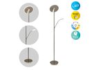 LED-CCT Stehleuchte  SAMIRO  inkl. Lesearm H: 180cm satiniert /stahl-blank - IP20, LED-Modul, Stahl-Blank