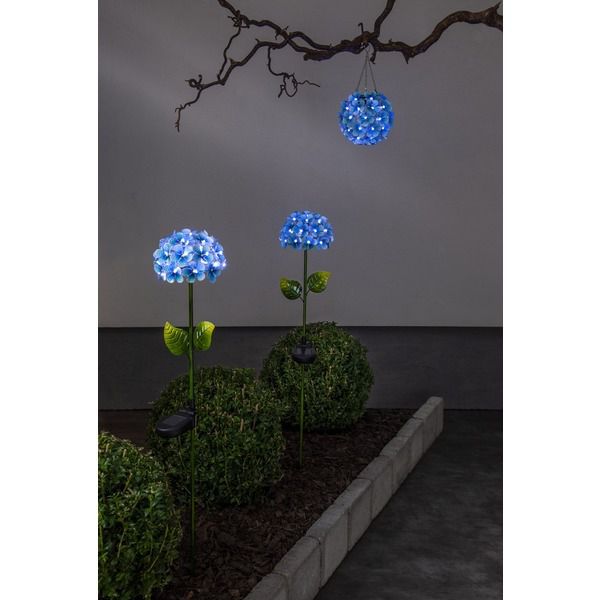 Solar Decoration Hortensia - Blau, Lichtfarbe Weiss