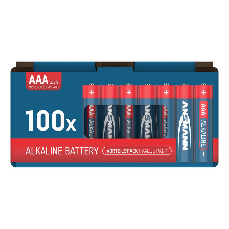 Alkaline Batterien 100er Vorteilspack 10x10 AAA - LR03/AAA Batterien 100er Box Retailverpackung