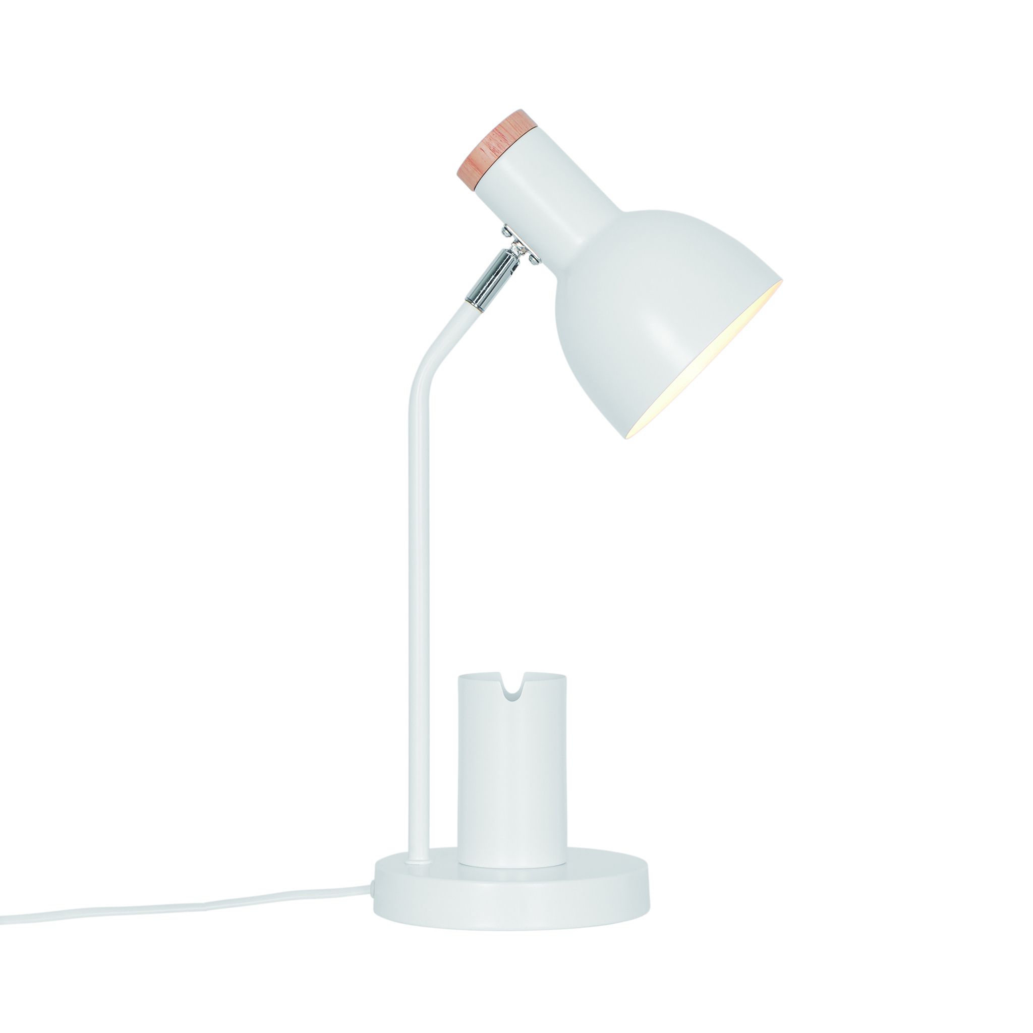 Tischleuchte Devone Weiss - 15W, E27, IP20