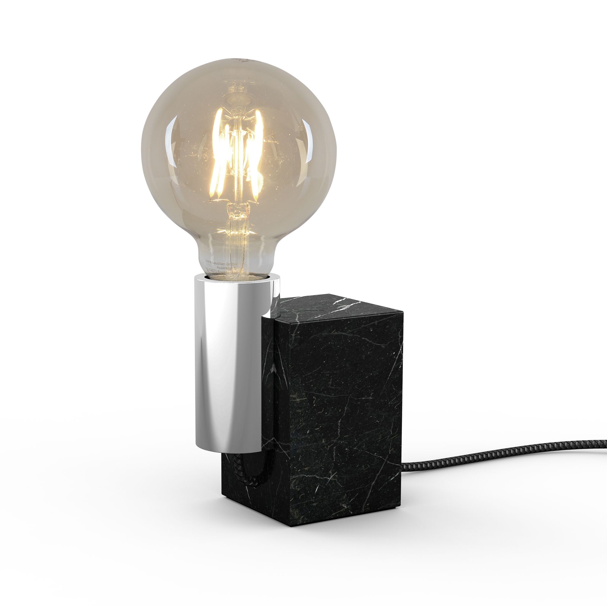 Marmortischleuchte Gemma h: 16cm chrome - E27, 40W, IP20