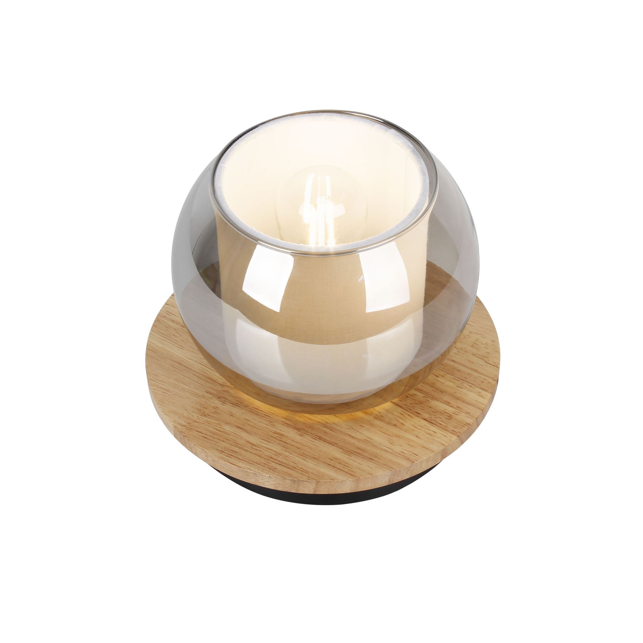 Tischleuchte  TEXAS  H: 15cm smoky - IP20, E27, Schwarz