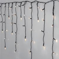 LED crispy white, Icicle Vorhang, 960 LEDs - Schwarz, 3000K, 2390cm x 55cm