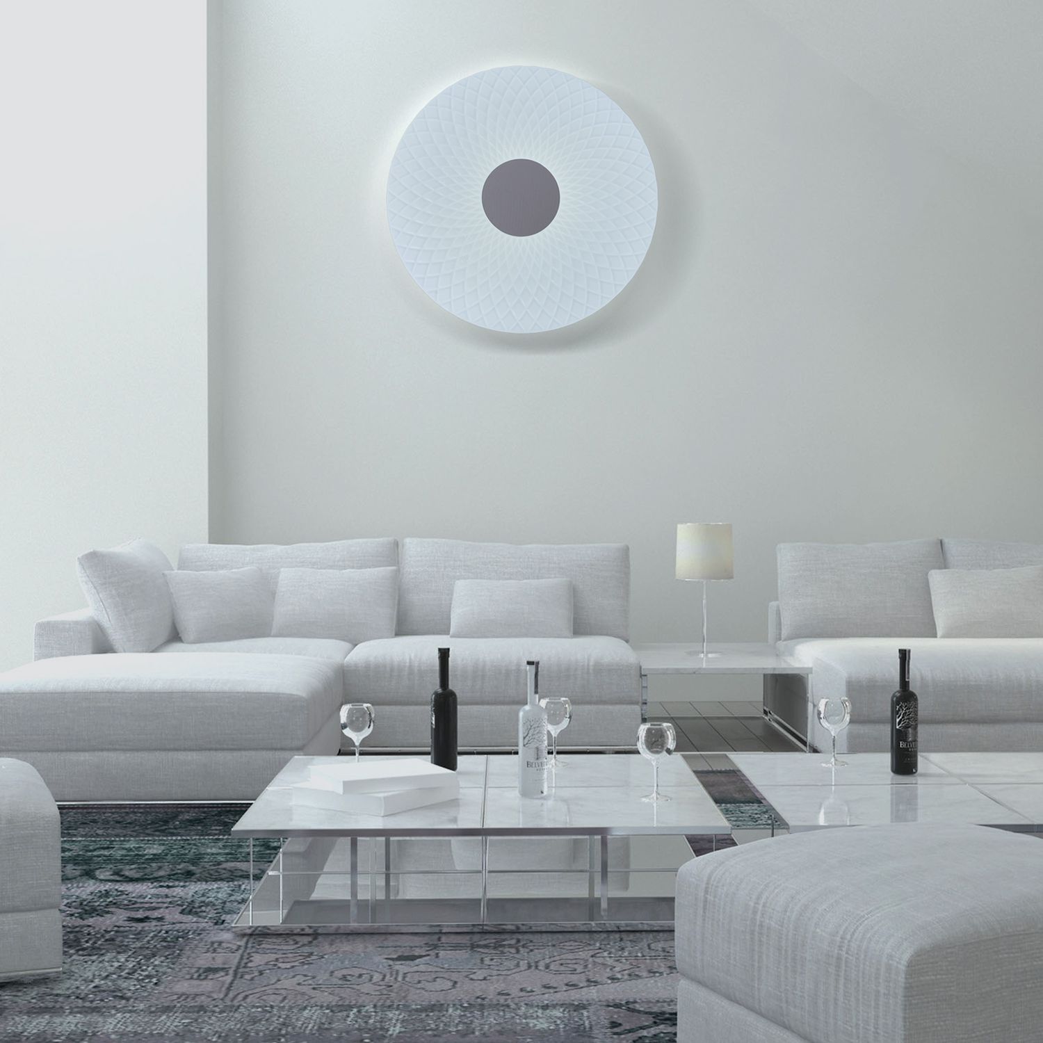 LED Deckenleuchte Porto mit Kristalleffekt d: 48cm - LED fest verbaut, 2700-6500K, warm-kaltweiss