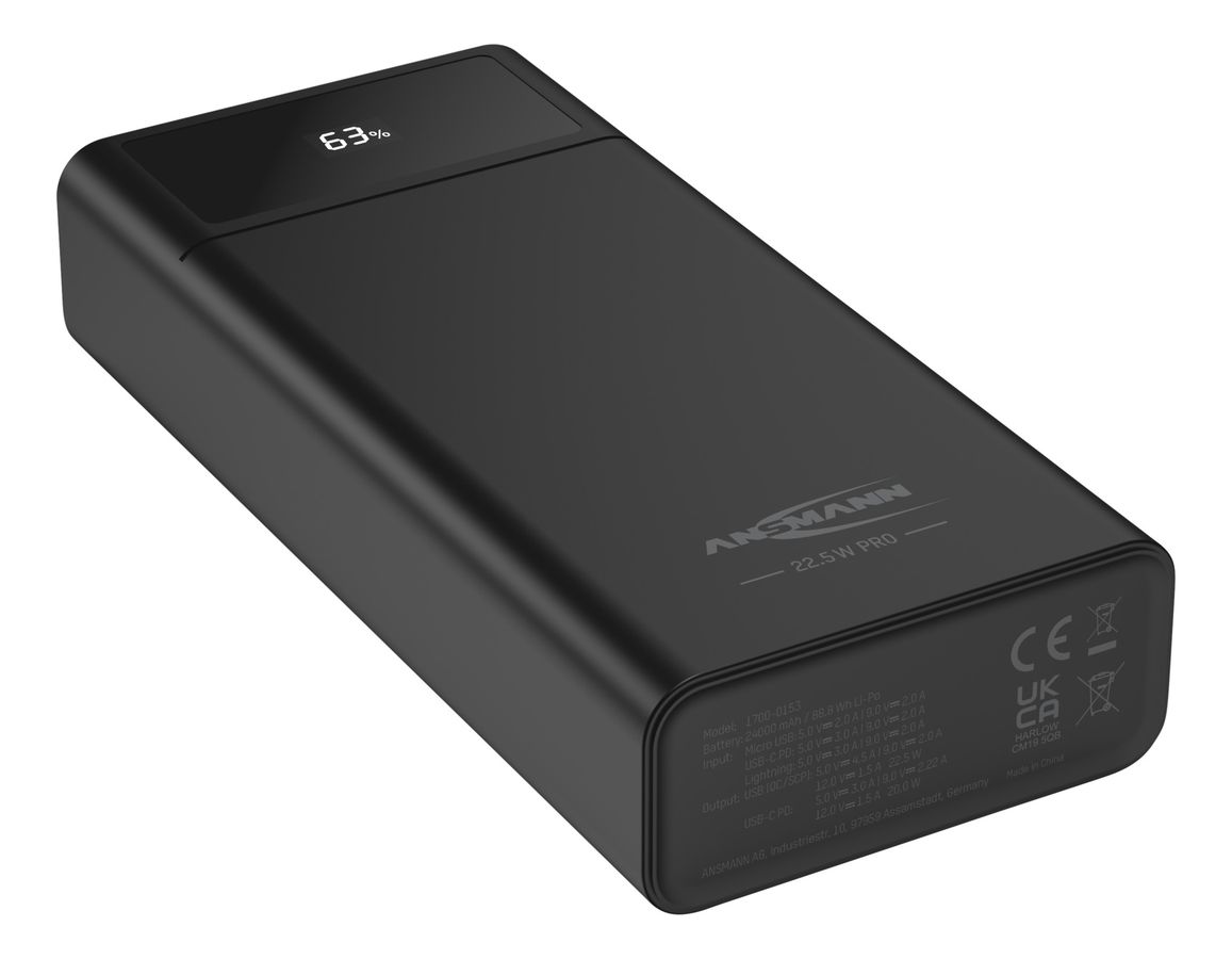 Powerbank 24000 mAh PB320PD - Quick Charge 3.0, Typ 2xA/1xC/1x/Mirco/1x Lightning 24000mAh