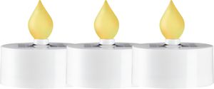 Solare Kerzen 3-p Saul 3-p Saul - Weiss, Lichtfarbe Gelb