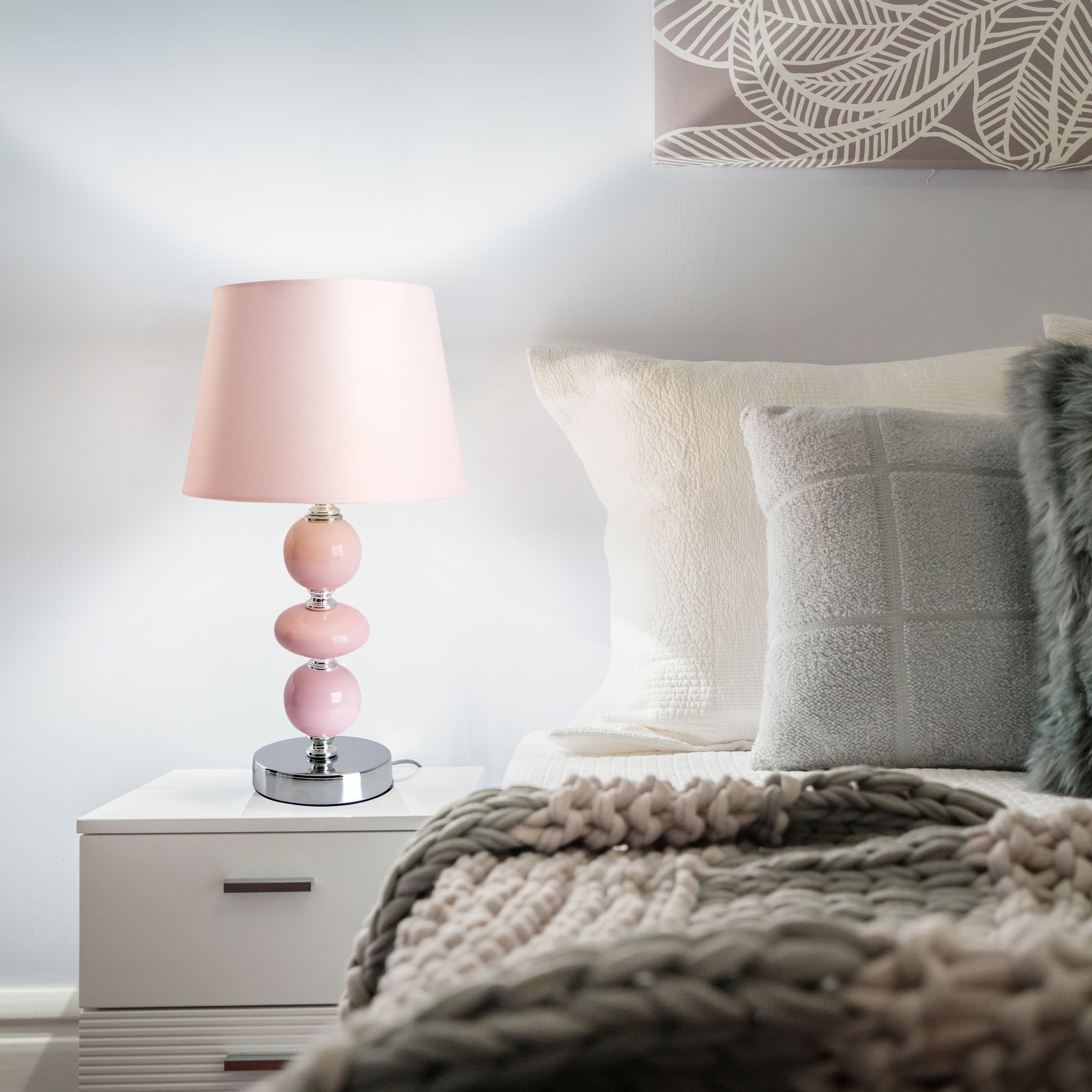 Keramik Tischleuchte Araga h: 36cm rosa - E14, 40W, IP20