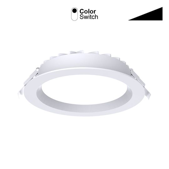 LED Downlight SYNO MULTI - 18W, 1410/1800/1710lm, 3000/4000/5700K, IP54, CRI 80, weiss, dimmbar, D=190mm, H=45mm, BL=160mm