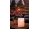 LED Pillar Kerze Flamme Grand - Outdoor, Weiss, 20cm, Timerfunktion