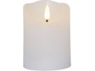 LED Pillar Kerze Flamme Rustic - Indoor, Weiss, 10.00 cm Höhe,  Timerfunktion