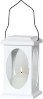 Laterne Flamme - Outdoor, Weiss, 23cm Höhe, Timerfunktion