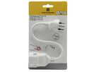 Verlängerungskabel 3-Polig - Stecker T12/Kupplung T13, 20cm H05VV-F 3G1.0mm2, Kinderschutz, weiss