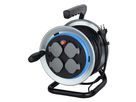 Avvolgicavi - 4x T13, 20m Kabel H05VV-F 3G1.0mm2, Metall, fixiertes Center, Thermoschutzschalter, IP20