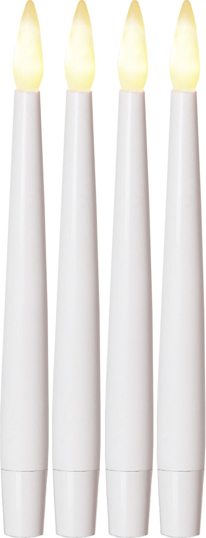 LED Dinner Kerze 4er Pack Paulina - Indoor, Weiss, 15.5cm Höhe, keine Timerfunktion