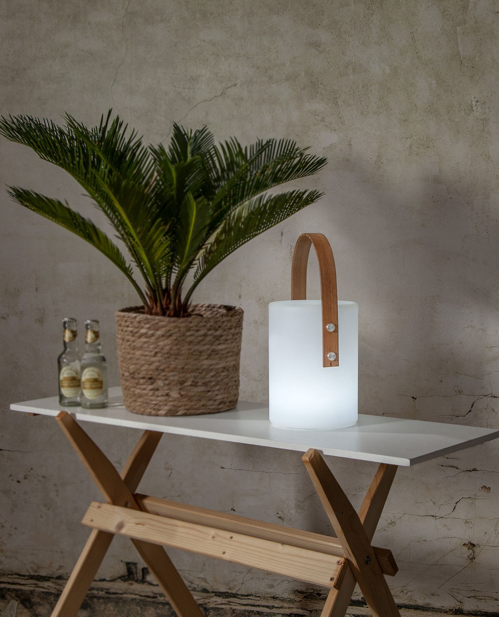 Outdoor-Laterne LUCIE - Weiss, 34 x 17 cm, warm&kaltweiss, wiederaufladbar