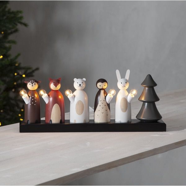 Kerzenleuchter Forest Friends - IP20, Multicolor, Warmweiss