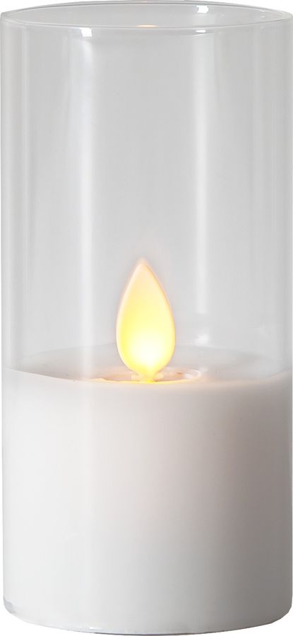 LED Pillar Kerze M-Twinkle - Indoor, Transparent, 10cm Höhe, Timerfunktion
