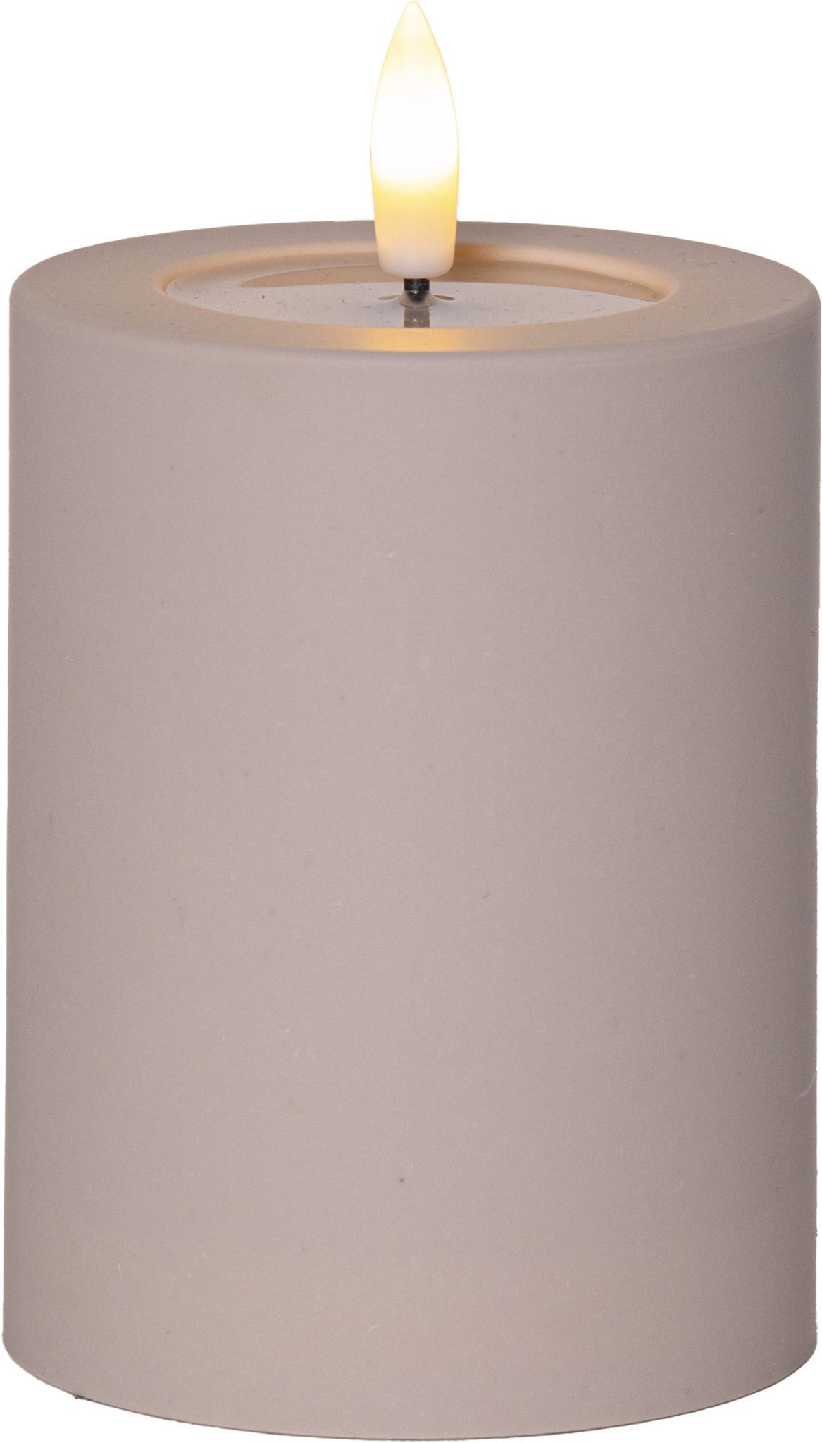 LED Pillar Kerze Flamme Soft - Indoor, Beige, 12.50 cm Höhe, Timerfunktion