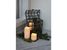 LED candela di plastica Paul - Outdoor, Beige, 7.5cm Höhe, Timerfunktion