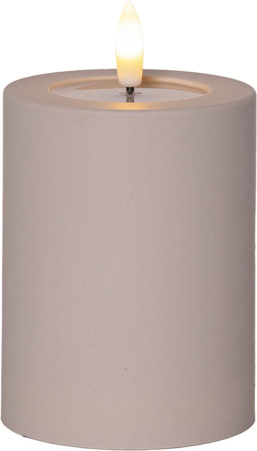 LED Pillar Kerze Flamme Soft - Indoor, Beige, 12.50 cm Höhe, Timerfunktion