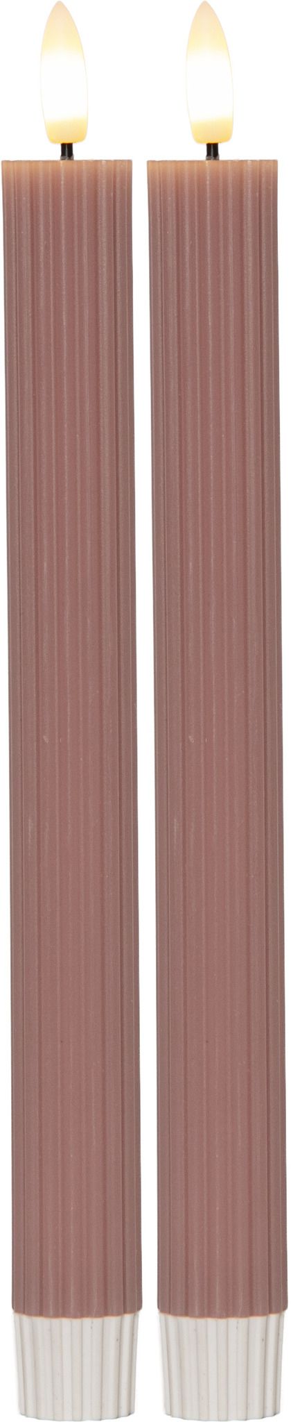 LED Dinner Kerze 2 pack Flamme Stripe - Indoor, Pink, 25.00cm Höhe