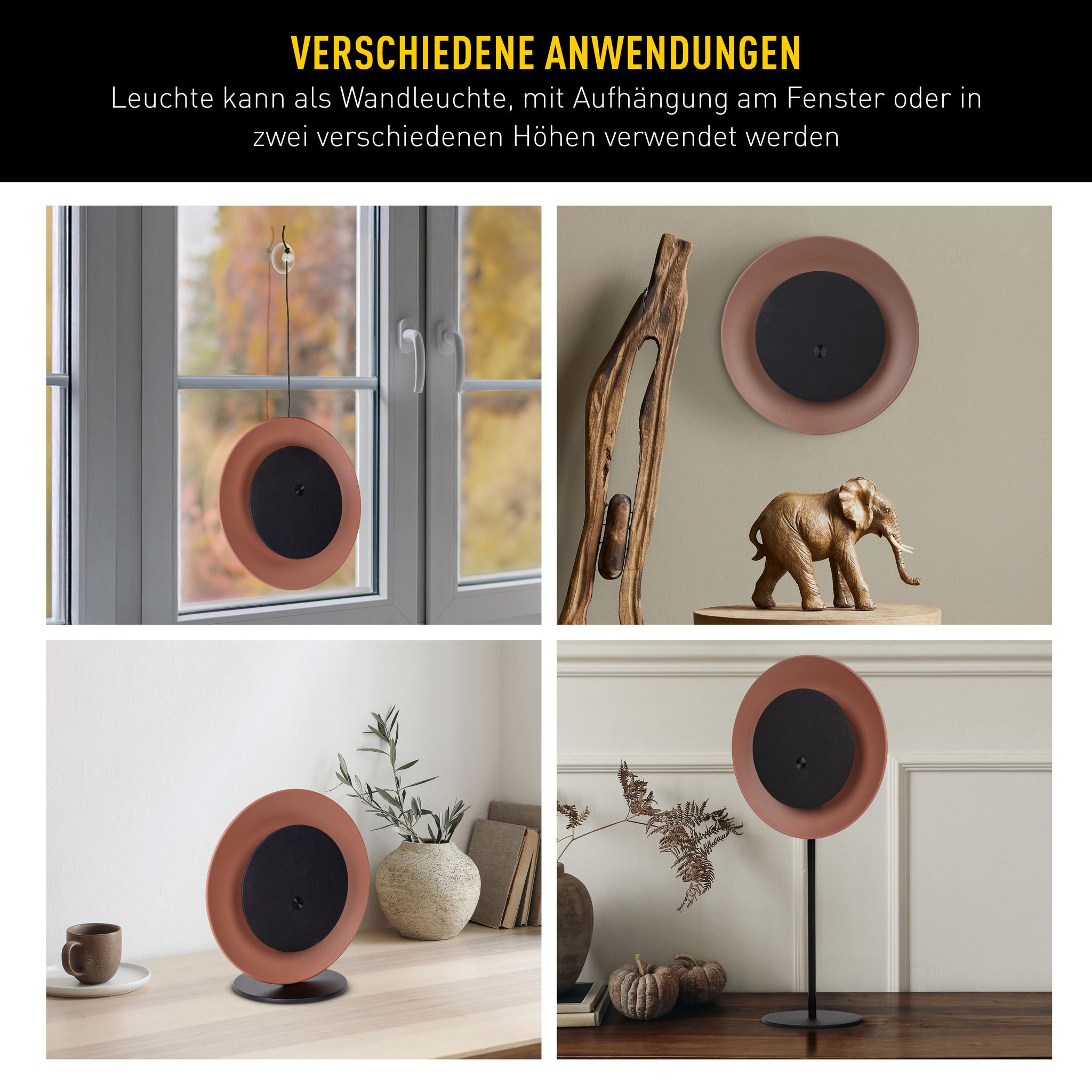 Solar- Tischleuchte Hängeleuchte SOLAN mocha mousse H: 41,5 cm - 3000K, 120lm, 1W, IP54