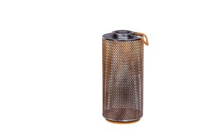 Solar Laterne H:50cm Silber-Gold mit Bambusfuss - Warmweiss, LED, IP44, 1800K