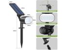 Solar-Gartenspot 2er Set mit Fernbedienung - Warm-/Kaltweiss, IP44