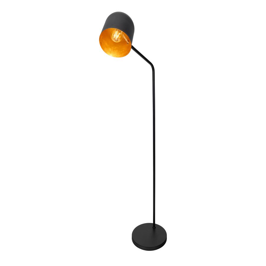 Stehleuchte  METAVION  H: 140cm schwarz/gold - IP20, E27, Schwarz-Gold