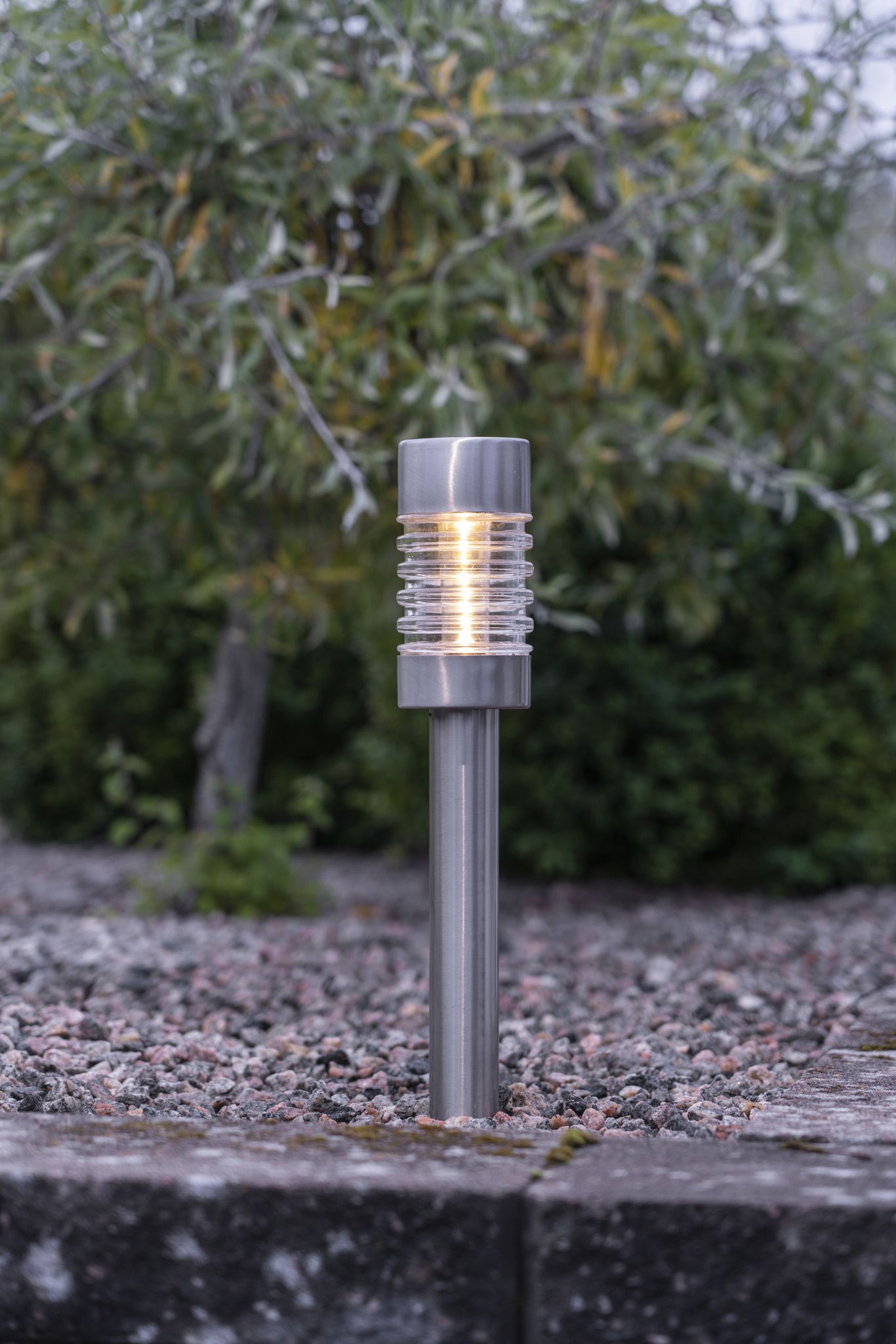 Solar Pollerleucht Terni - Silber, Lichtfarbe Warmweiss