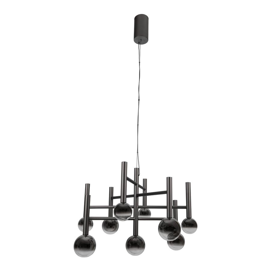 9er LED Pendelleuchte  SINGAPUR : 65cm schwarz - IP20, LED-Modul, Schwarz