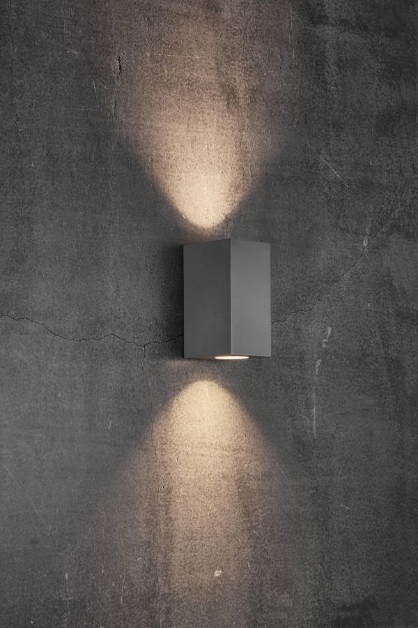 Canto maxi kubi 2, Wandleuchte, Grau - GU10, max. 2x28W, IP44
