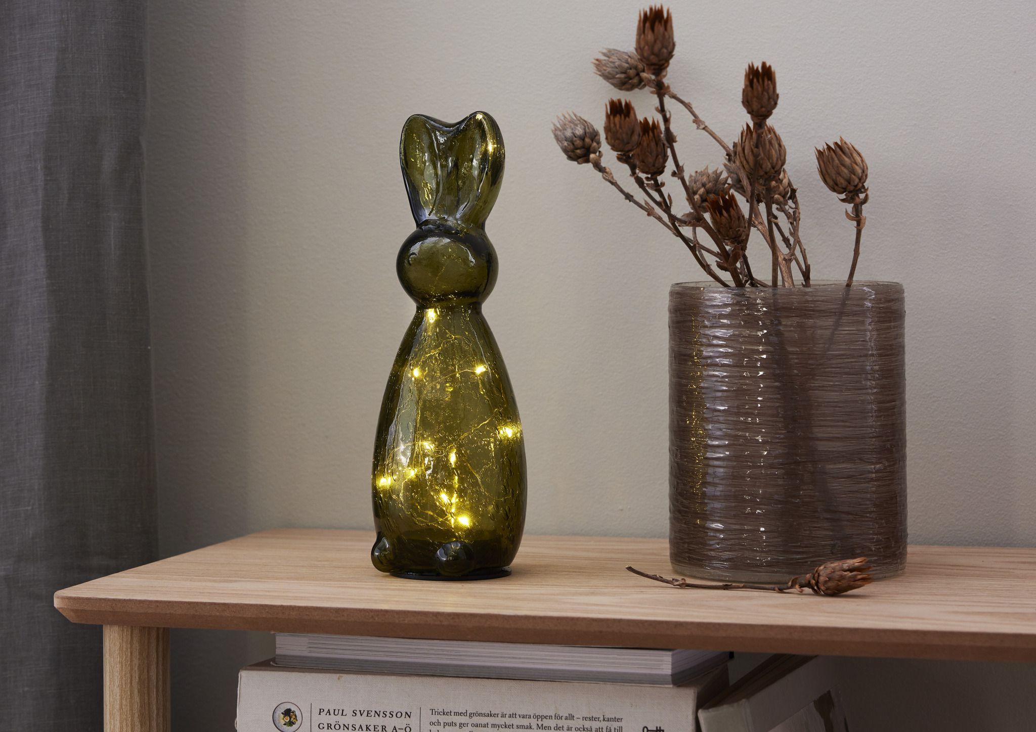 Glas Decoration Harry Green - Indoor, Warmweiss, Grün