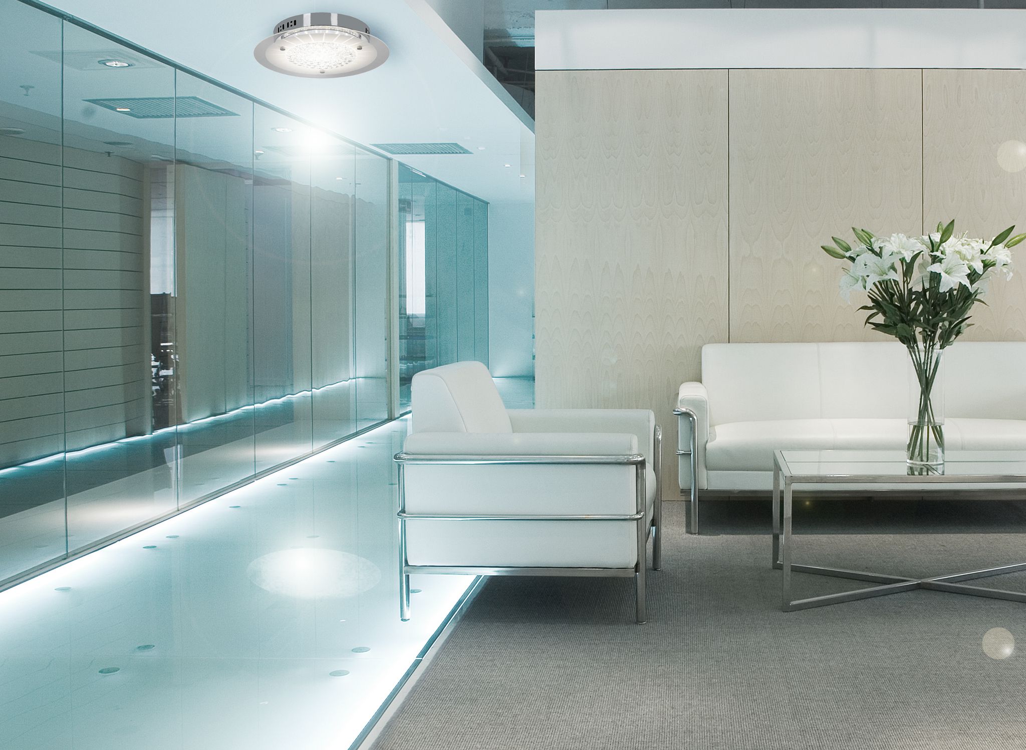 LED Deckenleuchte Chur mit Kristalleffekt - LED fest verbaut, 2700-6500K, warm-kaltweiss