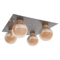 4er Deckenleuchte  DONIKA : 40cm - IP20, G9, Stahl-Blank