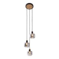 Pendelleuchte FUMOSO - E14, max. 3x40W, IP20, schwarz + holz, nicht dimbar, exkl. Leuchtmittel, D=130mm, H=1230mm