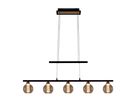 LED Glas-Pendelleuchte BRASS L: 90 cm / schwarz - LED fest verbaut, IP20, 76.5W, 230V