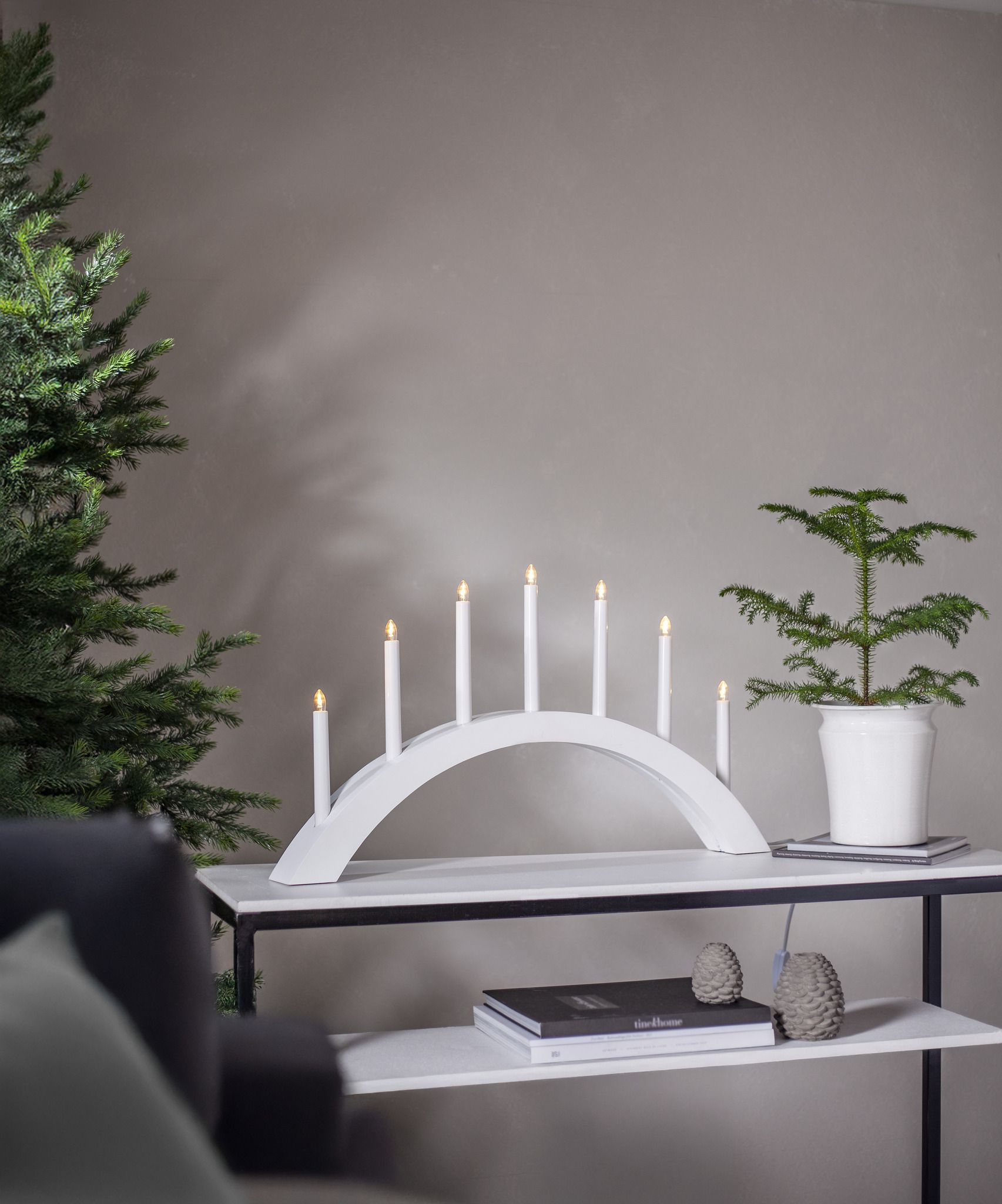 Kerzenleuchter Acca - Indoor, Weiss, 40.00cm Höhe