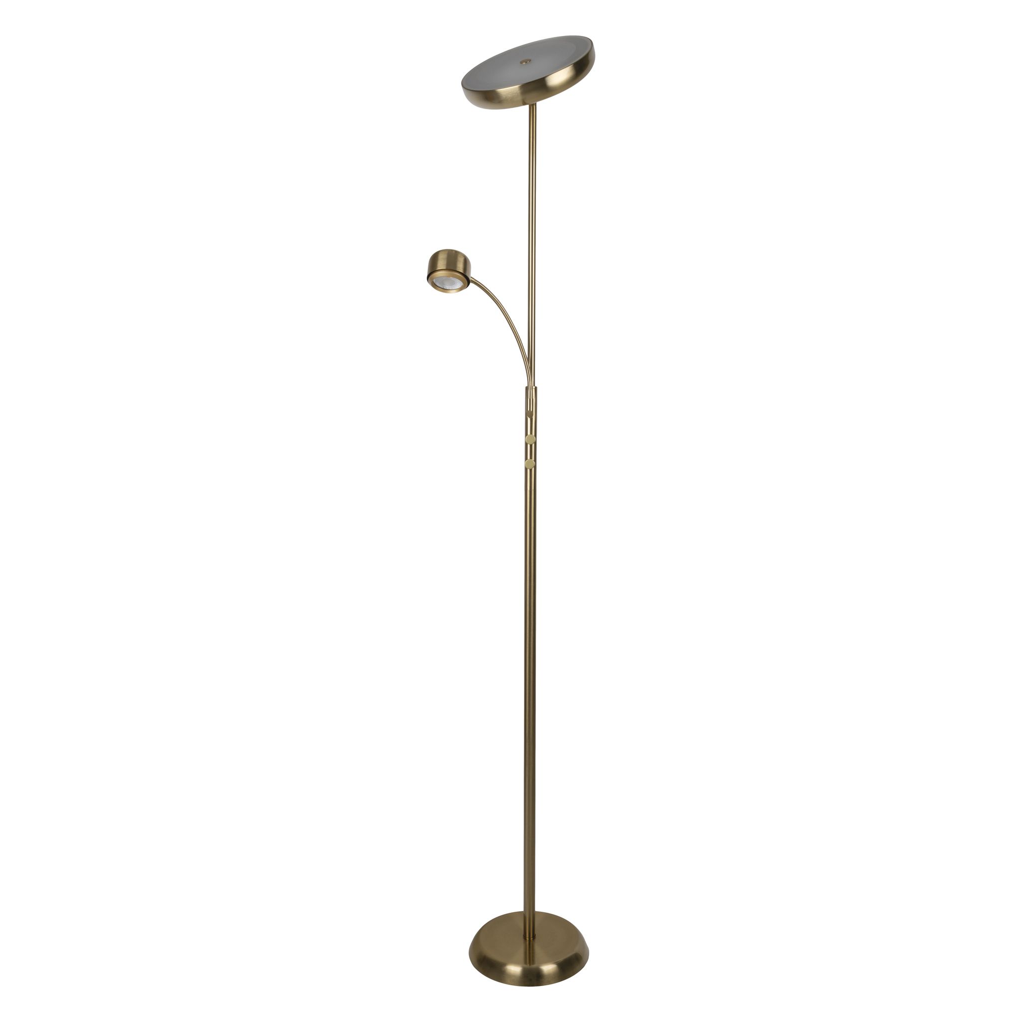 LED Stehleuchte  ROMIS  mit Lesearm H: 180cm messing matt - IP20, LED-Modul, Messingmatt
