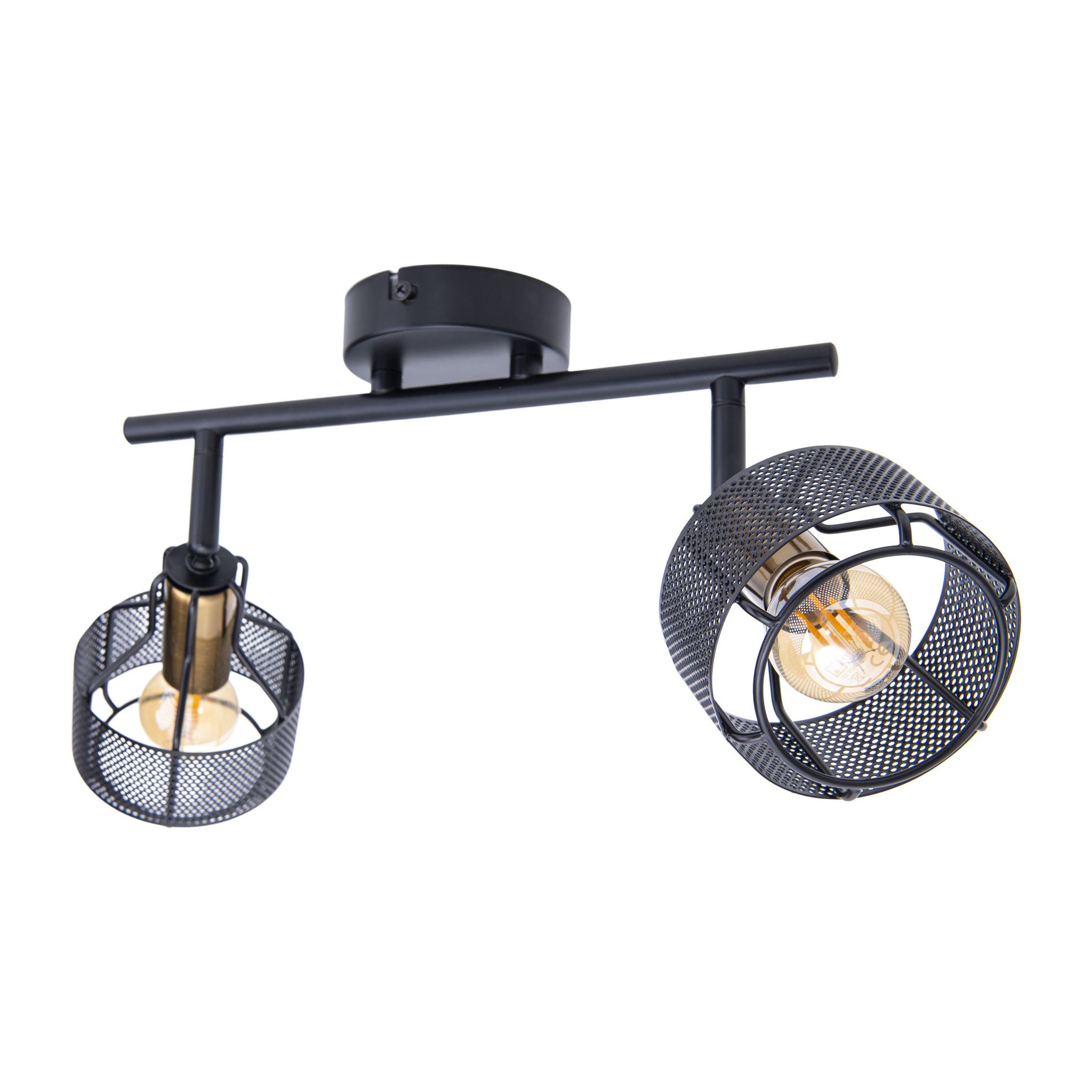 2er Deckenleuchte Spot Foro schwarz golden - E14, 80W, IP20