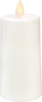 Bougie LED en plastique M-Twinkle - Outdoor, Weiss, 11.5cm Höhe, Timerfunktion
