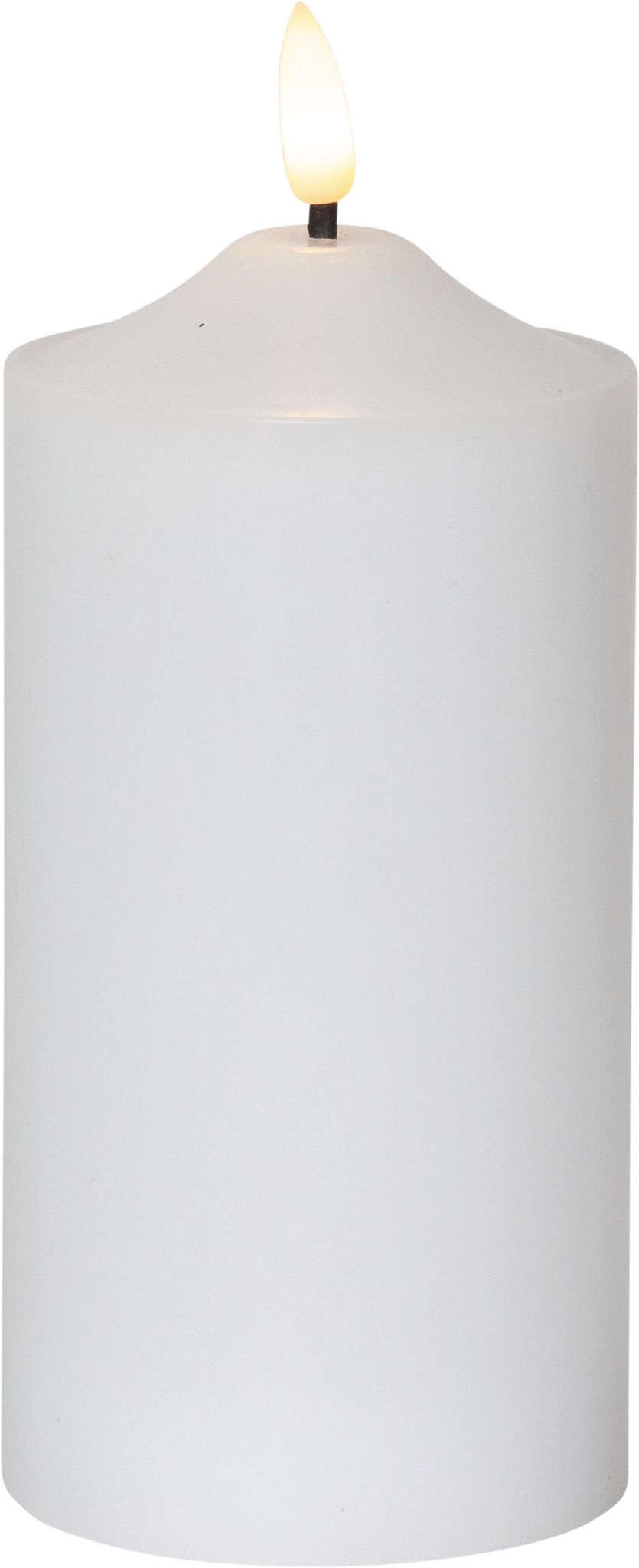LED Pillar Kerze Flamme - Indoor, Weiss, 17cm Höhe, Timerfunktion