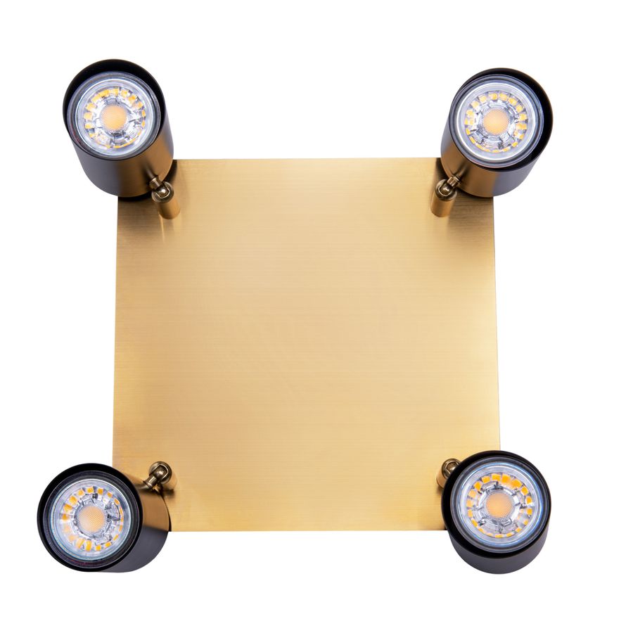 4er Wand- und Deckenleuchten FRIDA L/B: 22 cm schwarz - GU10, IP20, 40W, 230V