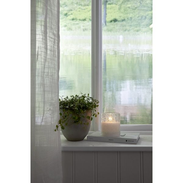 LED Pillar Kerze Flamme Romb - Indoor, Transparent, 10 cm höhe, Timerfunktion