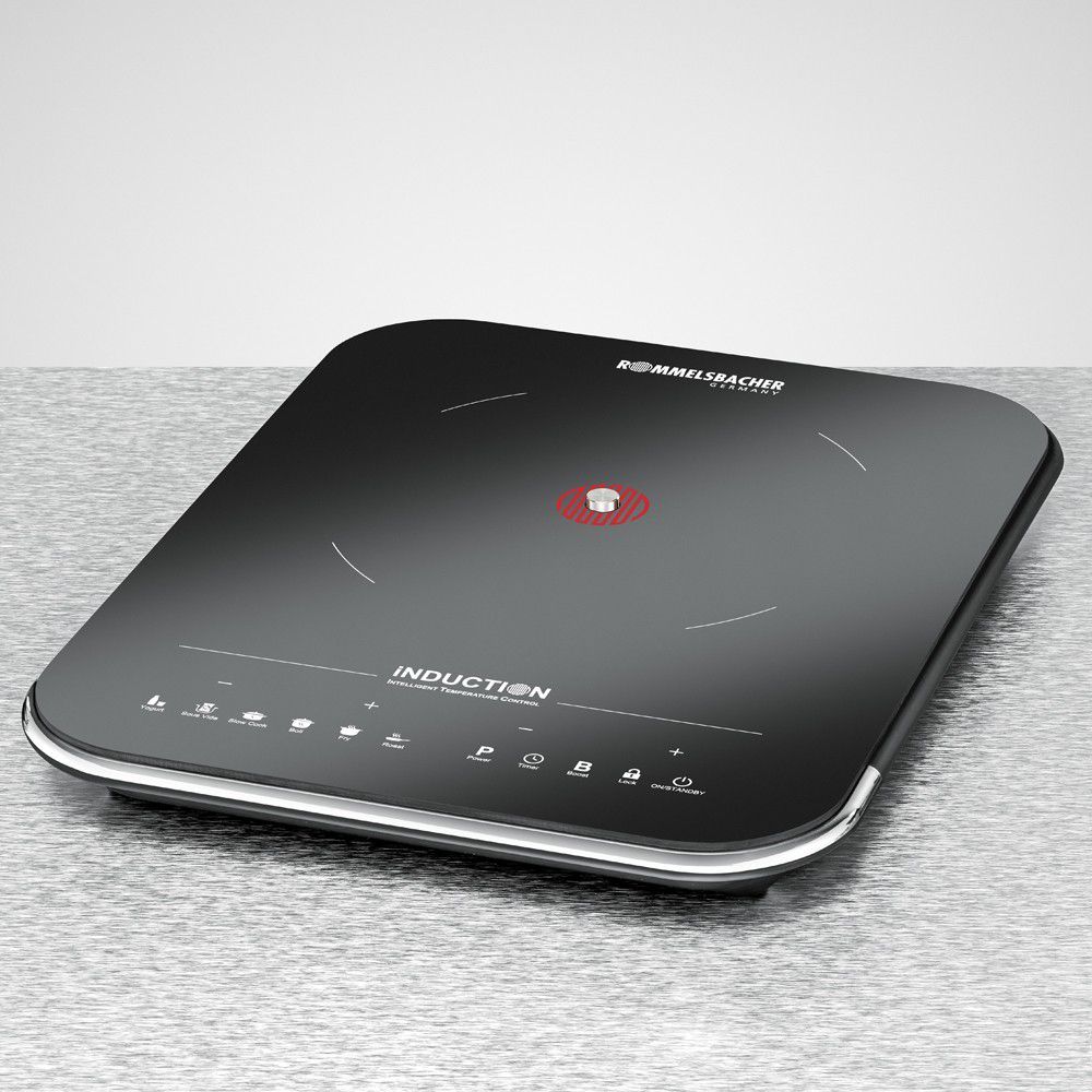 Einzelkochplatte Induktion mit Temperatursensor - Einzelkochplatte Induktion mit Temperatursensor, 230V, 2000W, schwarz/silber