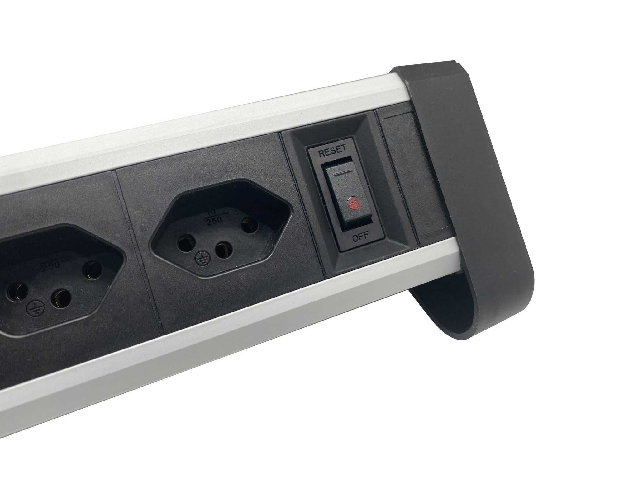 Aluminium Multipresa - 3xT13, 1x USB-C / 1x USB-A max. 3.4A / PD 20W, 3.0m Zuleitung, schwarz