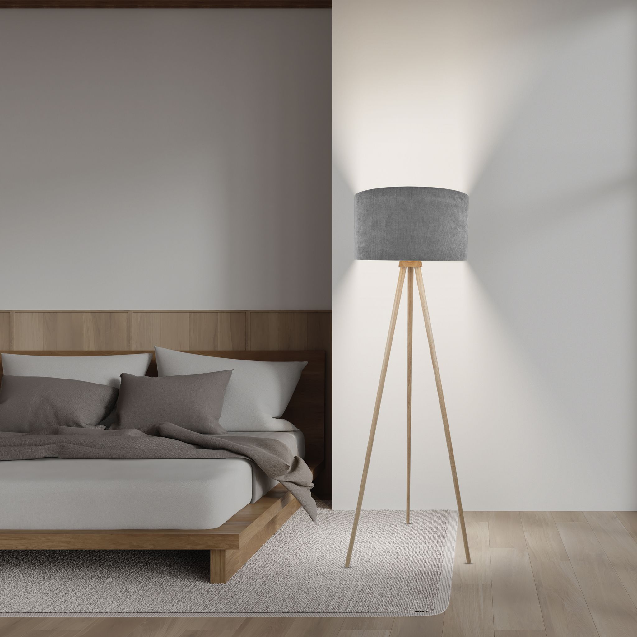 Stehleuchte  ARDITA  H: 152cm grau - IP20, E27, Grau
