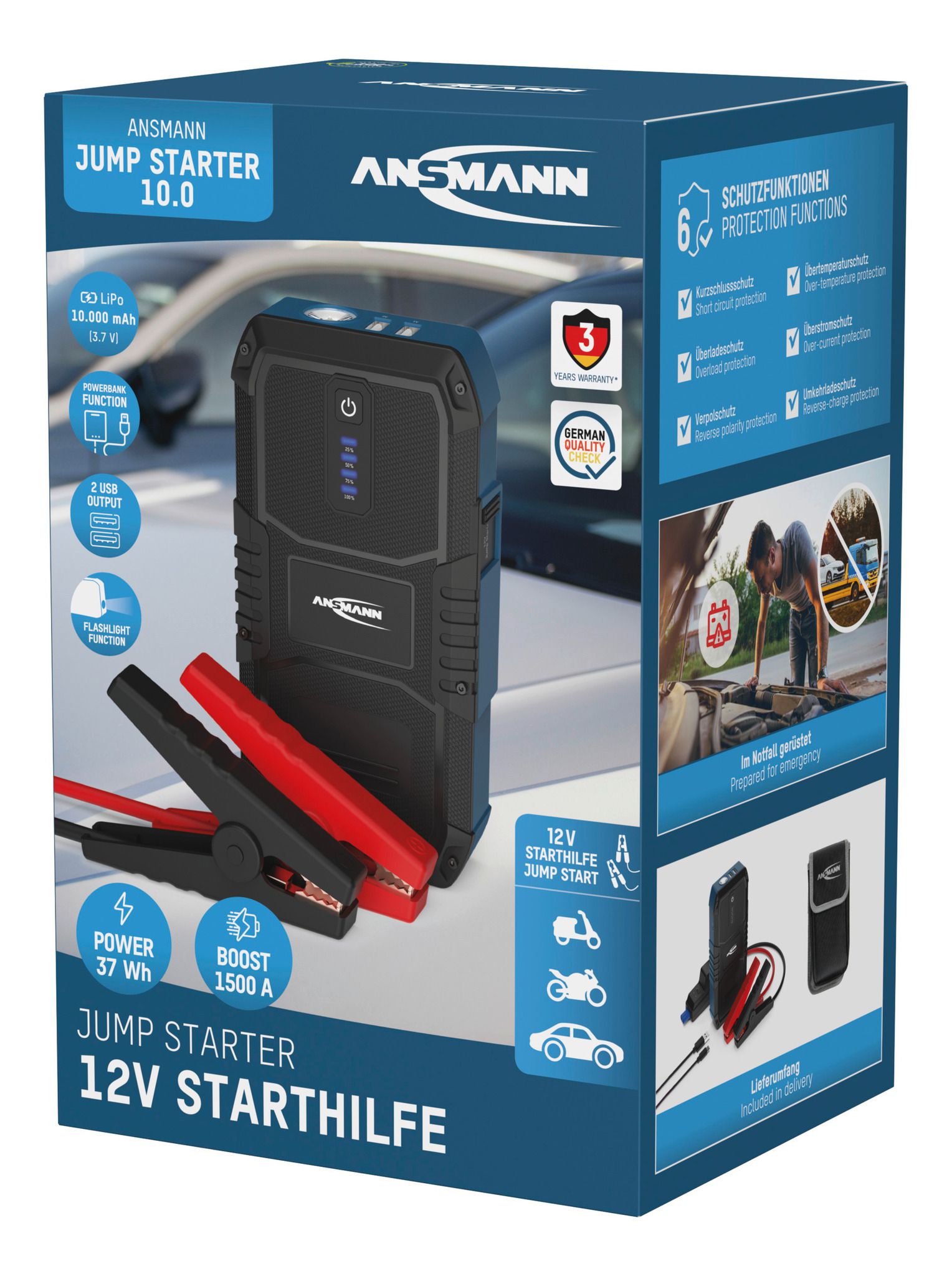 Jump Starter 10.0 - USB,Powerbank, Taschenlampenfunktion